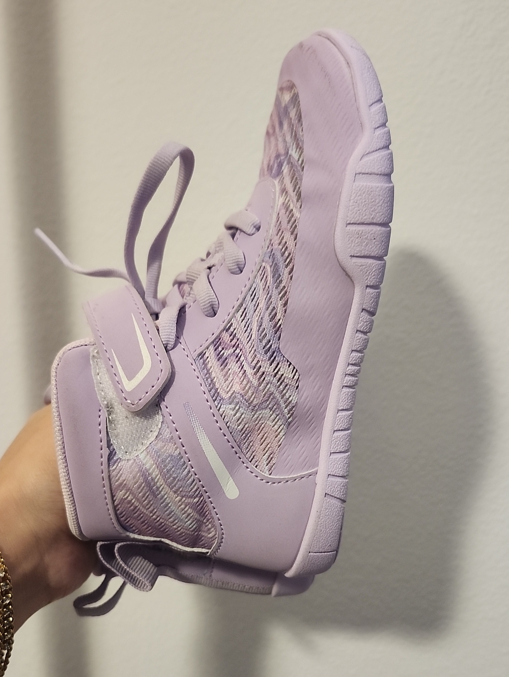 Wrestling Shoes Kids' Lavender High-Top Athletic Sneakers